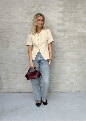 Jules pinstriped bluse Sand Neo Noir 